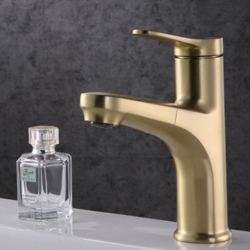 Rynx | Contemporary Basin Faucet Copper Pure Color Single Handle Pull-Out Basin Faucet