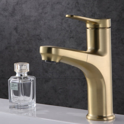 Rynx | Contemporary Basin Faucet Copper Pure Color Single Handle Pull-Out Basin Faucet
