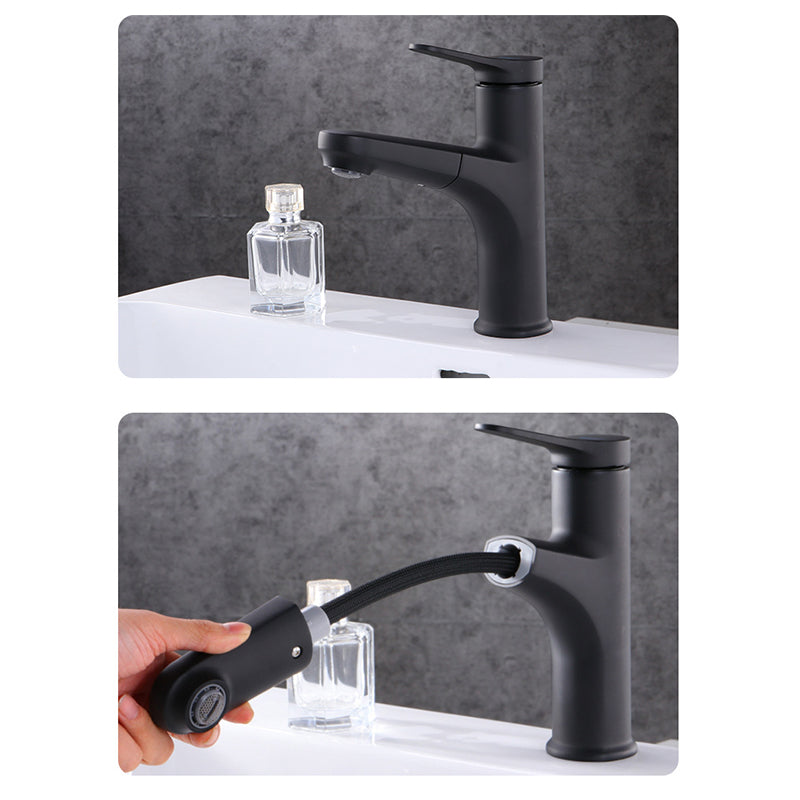 Rynx | Contemporary Basin Faucet Copper Pure Color Single Handle Pull-Out Basin Faucet