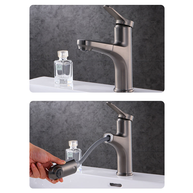 Rynx | Contemporary Basin Faucet Copper Pure Color Single Handle Pull-Out Basin Faucet