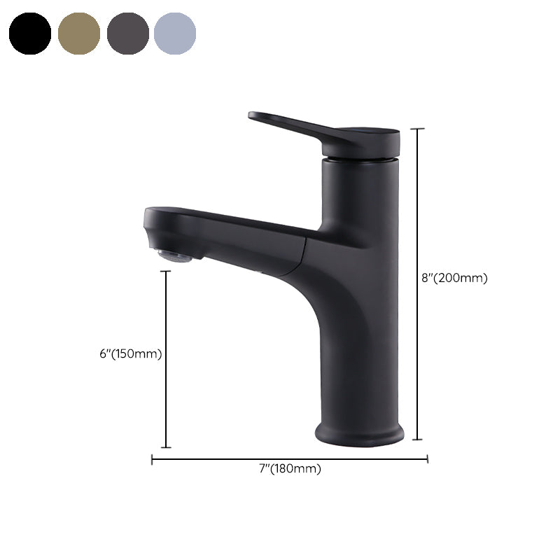Rynx | Contemporary Basin Faucet Copper Pure Color Single Handle Pull-Out Basin Faucet