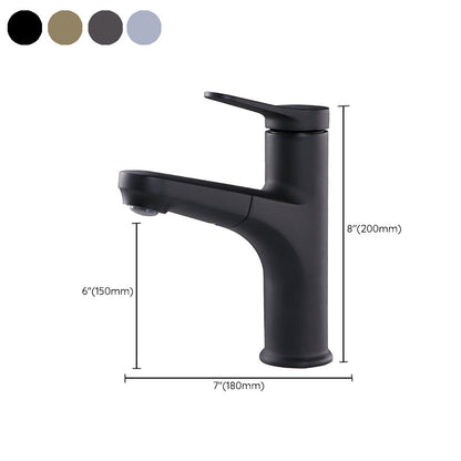 Rynx | Contemporary Basin Faucet Copper Pure Color Single Handle Pull-Out Basin Faucet