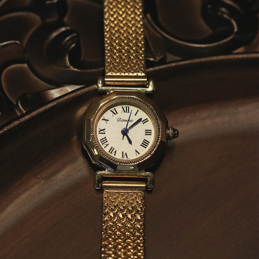 Rynx | Octagonal Retro Mid-antique Steel Watch For Women