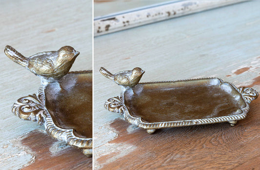 Rynx | Brass Bird Soap Dish, Set of 2