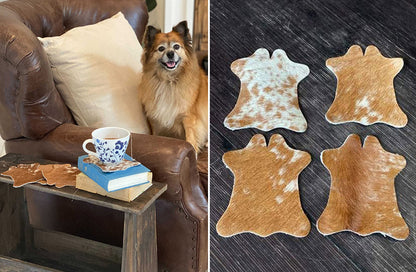 Rynx | Handmade cowhide coasters, set of 4