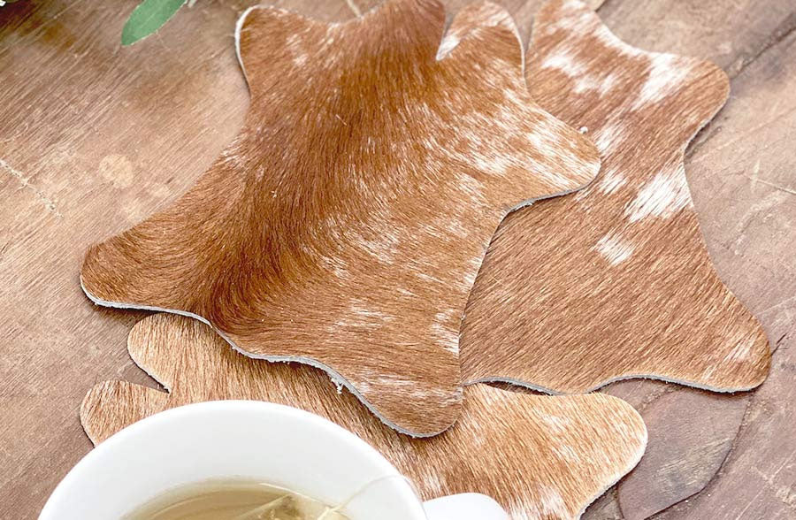 Rynx | Handmade cowhide coasters, set of 4