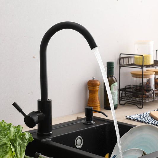 Rynx | Modern 1-handle bar faucet with connection lines kitchen faucet in black