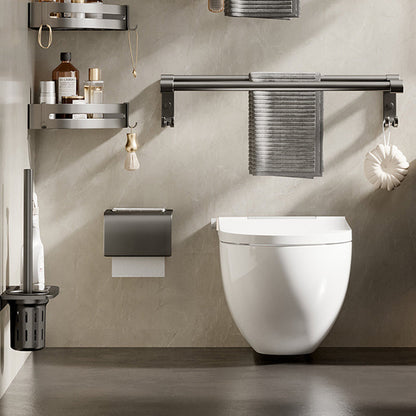 Rynx | Aluminum modern bathroom accessories set polished gray bathroom shelf/paper holder/robe hook
