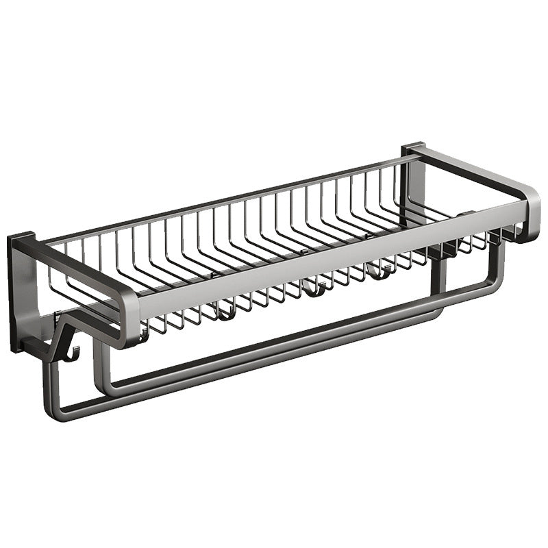 Rynx | Aluminum modern bathroom accessories set polished gray bathroom shelf/paper holder/robe hook