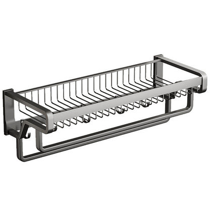 Rynx | Aluminum modern bathroom accessories set polished gray bathroom shelf/paper holder/robe hook