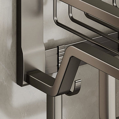 Rynx | Aluminum modern bathroom accessories set polished gray bathroom shelf/paper holder/robe hook