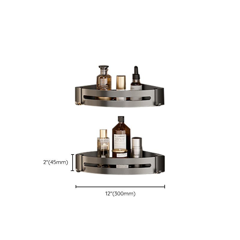 Rynx | Aluminum modern bathroom accessories set polished gray bathroom shelf/paper holder/robe hook