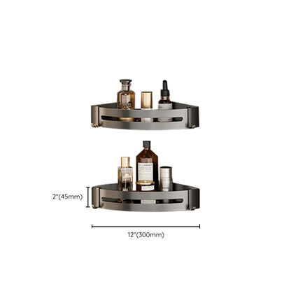 Rynx | Aluminum modern bathroom accessories set polished gray bathroom shelf/paper holder/robe hook