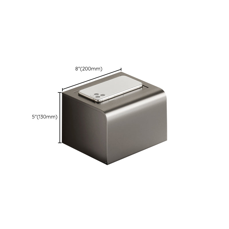 Rynx | Aluminum modern bathroom accessories set polished gray bathroom shelf/paper holder/robe hook