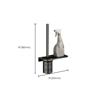 Rynx | Aluminum modern bathroom accessories set polished gray bathroom shelf/paper holder/robe hook