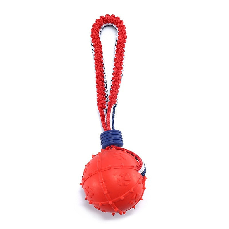 Rynx | Interactive dog toy ball with rope.