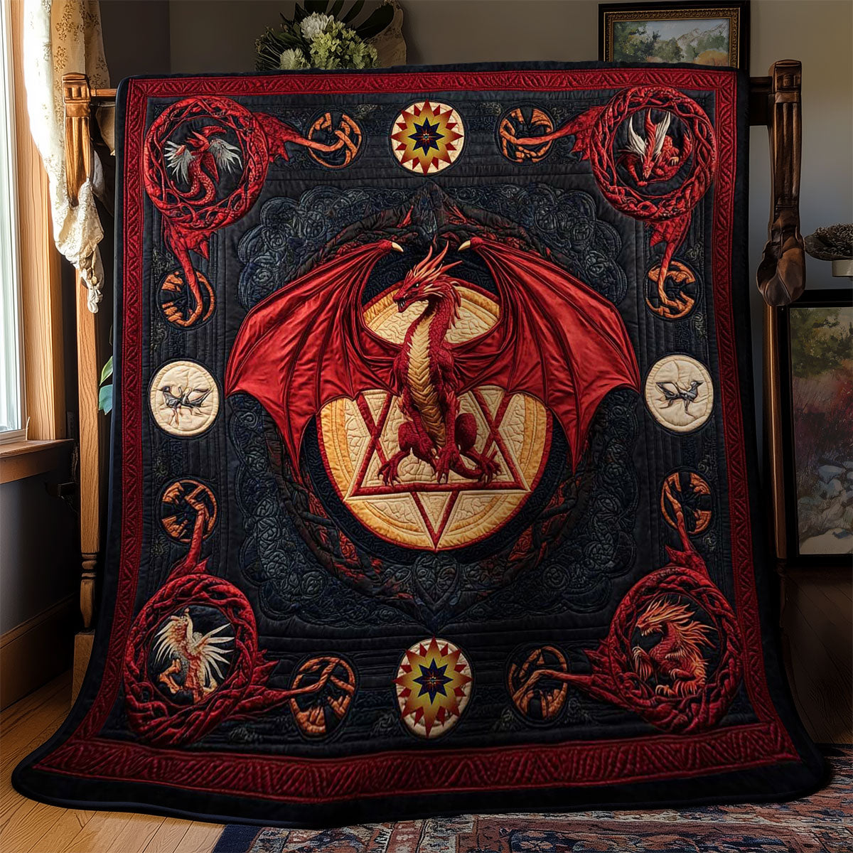 Rynx | Celtic Dragon Circle Quilt