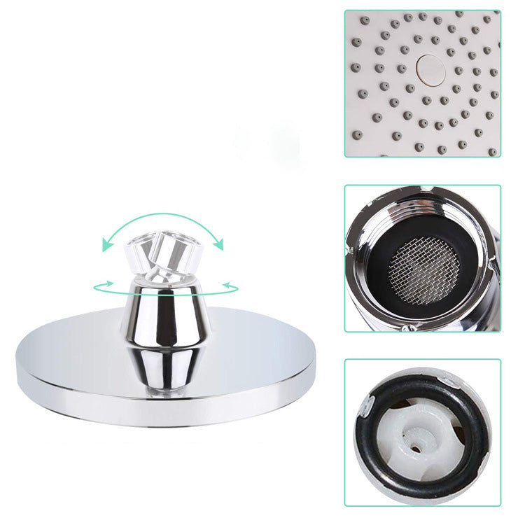 Rynx | Round Fest Shower Head Silver Single Jet Wall Mounted Shower Head