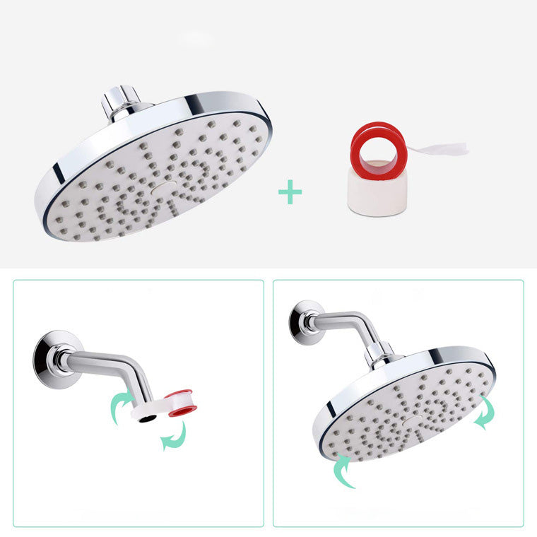 Rynx | Round Fest Shower Head Silver Single Jet Wall Mounted Shower Head
