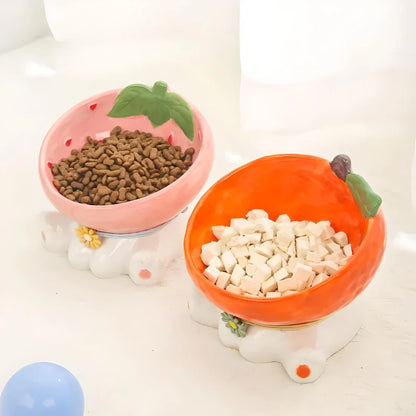 Rynx | Elevated Cat Ceramic Bowl with Tilted Design for Easy Eating and Drinking