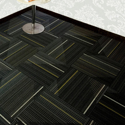 Rynx | Dark Color Level Loop Carpet Tile Non-Slip Self-Adhesive Indoor Office Carpet Tiles