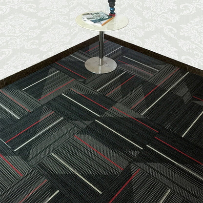 Rynx | Dark Color Level Loop Carpet Tile Non-Slip Self-Adhesive Indoor Office Carpet Tiles