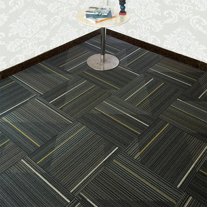 Rynx | Dark Color Level Loop Carpet Tile Non-Slip Self-Adhesive Indoor Office Carpet Tiles