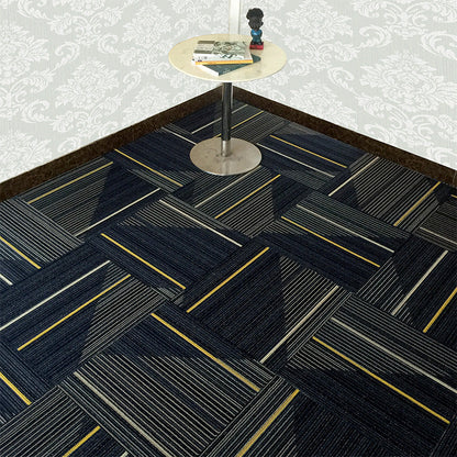 Rynx | Dark Color Level Loop Carpet Tile Non-Slip Self-Adhesive Indoor Office Carpet Tiles