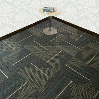 Rynx | Dark Color Level Loop Carpet Tile Non-Slip Self-Adhesive Indoor Office Carpet Tiles