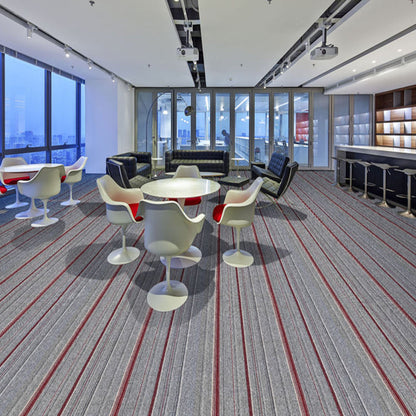 Rynx | Dark Color Level Loop Carpet Tile Non-Slip Self-Adhesive Indoor Office Carpet Tiles
