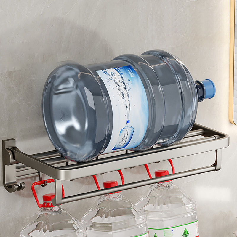 Rynx | Modern Bathroom Accessories Set in Gray with Bathroom Shelf/Towel Holder/Bathrobe Hook & Paper Holder