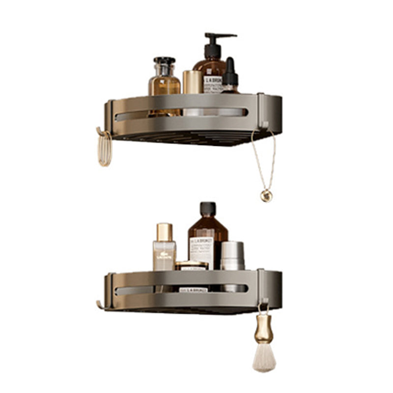 Rynx | Modern Bathroom Accessories Set in Gray with Bathroom Shelf/Towel Holder/Bathrobe Hook & Paper Holder