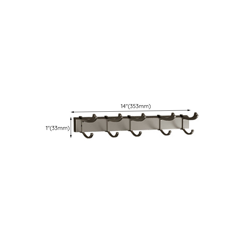 Rynx | Modern Bathroom Accessories Set in Gray with Bathroom Shelf/Towel Holder/Bathrobe Hook & Paper Holder