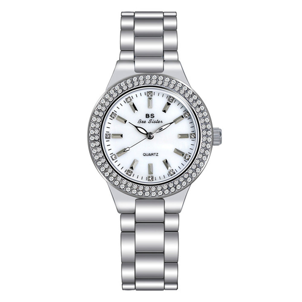 Rynx | Elegant luxury full diamonds small dial steel strap quartz watch