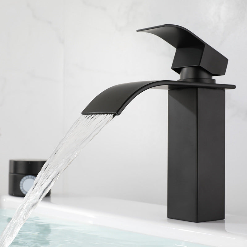 Rynx | Industrial Vessels Faucet Stainless Steel Lever Handles Waterfall Spout Bathroom Faucet