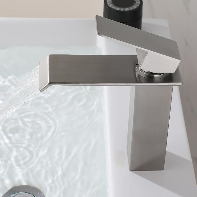 Rynx | Industrial Vessels Faucet Stainless Steel Lever Handles Waterfall Spout Bathroom Faucet