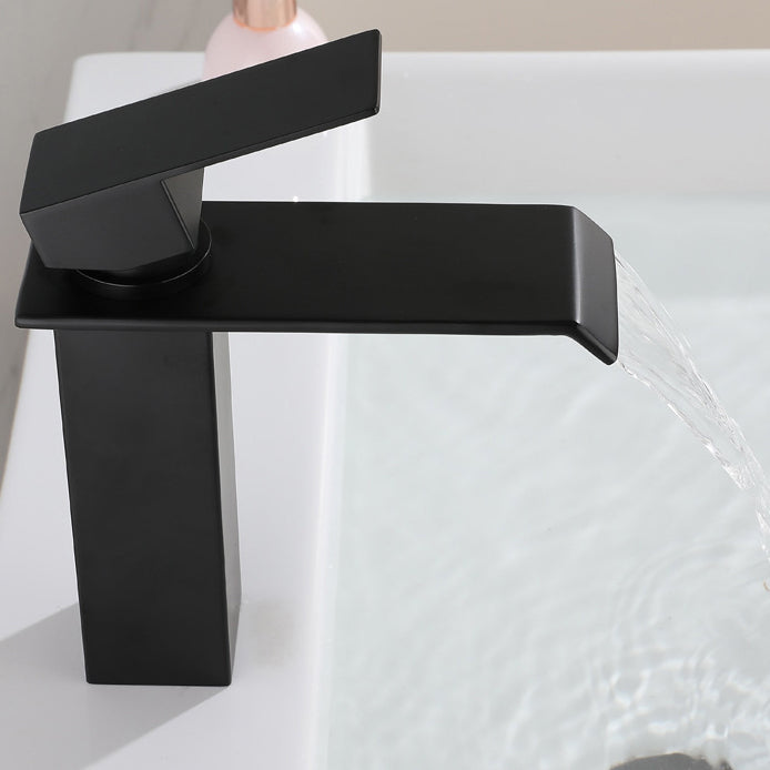 Rynx | Industrial Vessels Faucet Stainless Steel Lever Handles Waterfall Spout Bathroom Faucet