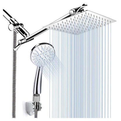 Rynx | Silver Dual Shower Head 3 Settings Medium Flow Wall Mounted Shower Head