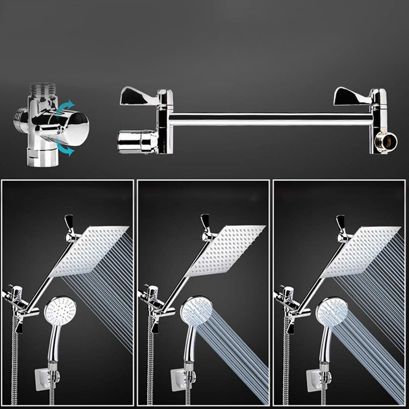 Rynx | Silver Dual Shower Head 3 Settings Medium Flow Wall Mounted Shower Head
