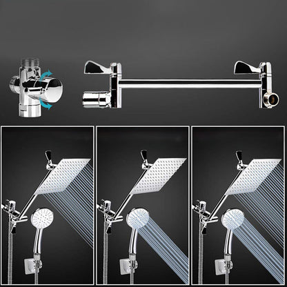 Rynx | Silver Dual Shower Head 3 Settings Medium Flow Wall Mounted Shower Head