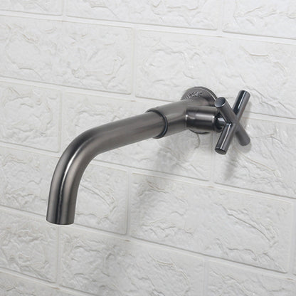 Rynx | Contemporary Wall-Mounted Bathroom Faucet Cross Handles Stainless Steel Faucet