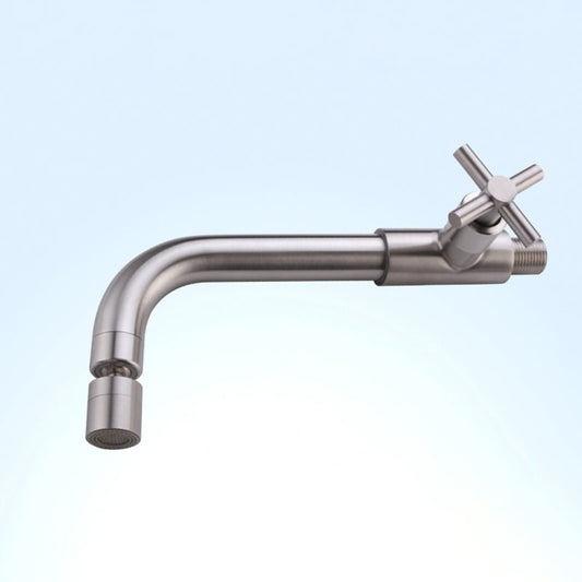 Rynx | Contemporary Wall-Mounted Bathroom Faucet Cross Handles Stainless Steel Faucet