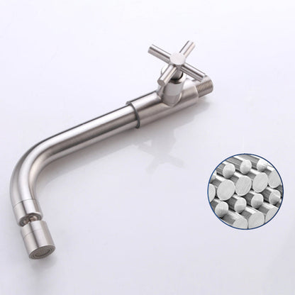 Rynx | Contemporary Wall-Mounted Bathroom Faucet Cross Handles Stainless Steel Faucet