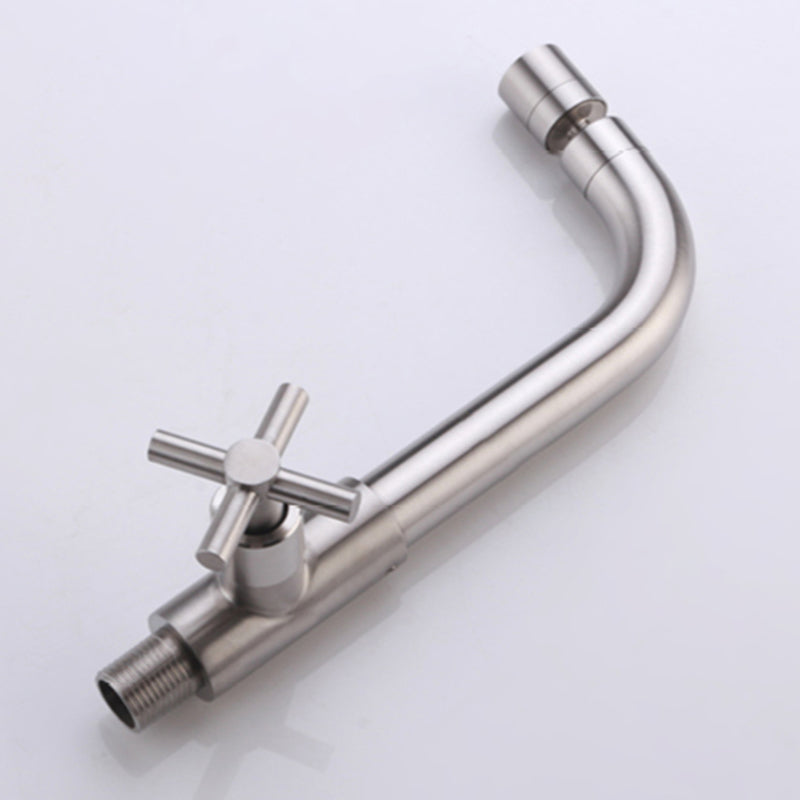 Rynx | Contemporary Wall-Mounted Bathroom Faucet Cross Handles Stainless Steel Faucet
