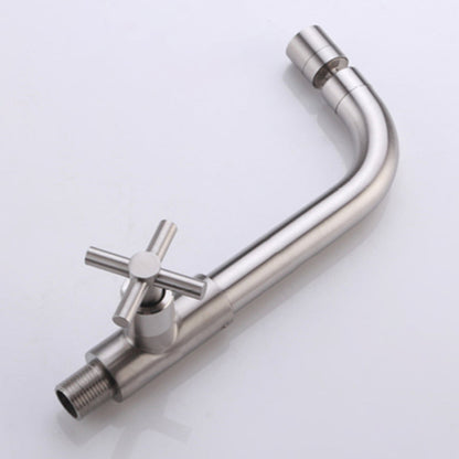 Rynx | Contemporary Wall-Mounted Bathroom Faucet Cross Handles Stainless Steel Faucet