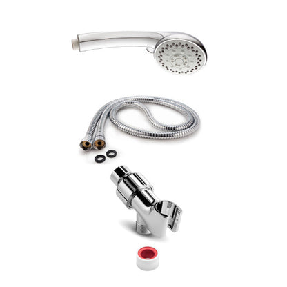 Rynx | Round Handheld Showerhead in Silver Leak-Resistant Wall-Mounted Showerhead