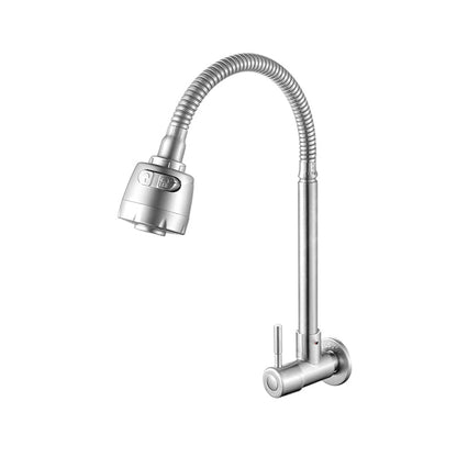 Rynx | Modern Bridge Water Faucet 304 Stainless Steel Knob Handle Swivel Spout Wall Mounted Faucet