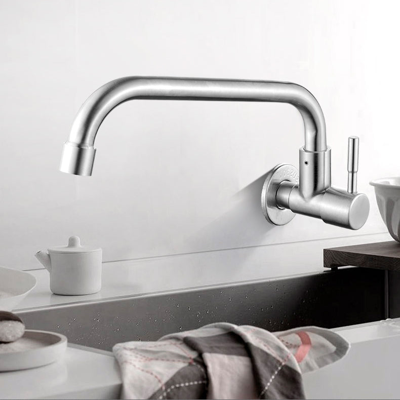 Rynx | Modern Bridge Water Faucet 304 Stainless Steel Knob Handle Swivel Spout Wall Mounted Faucet
