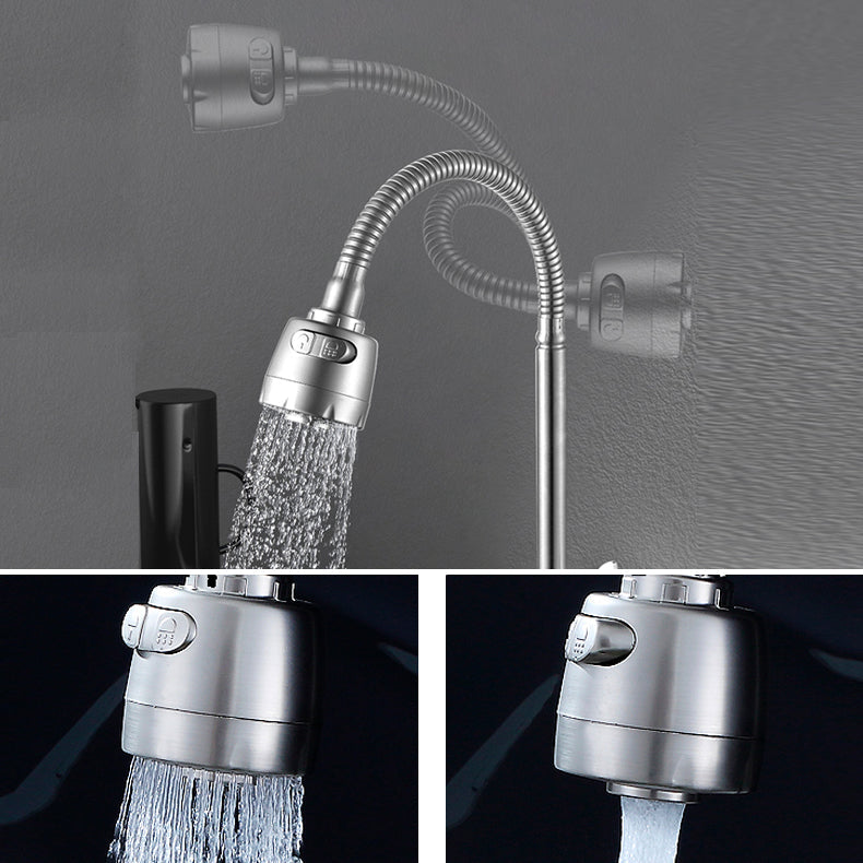 Rynx | Modern Bridge Water Faucet 304 Stainless Steel Knob Handle Swivel Spout Wall Mounted Faucet
