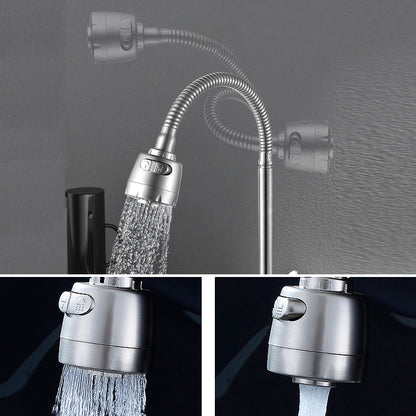Rynx | Modern Bridge Water Faucet 304 Stainless Steel Knob Handle Swivel Spout Wall Mounted Faucet